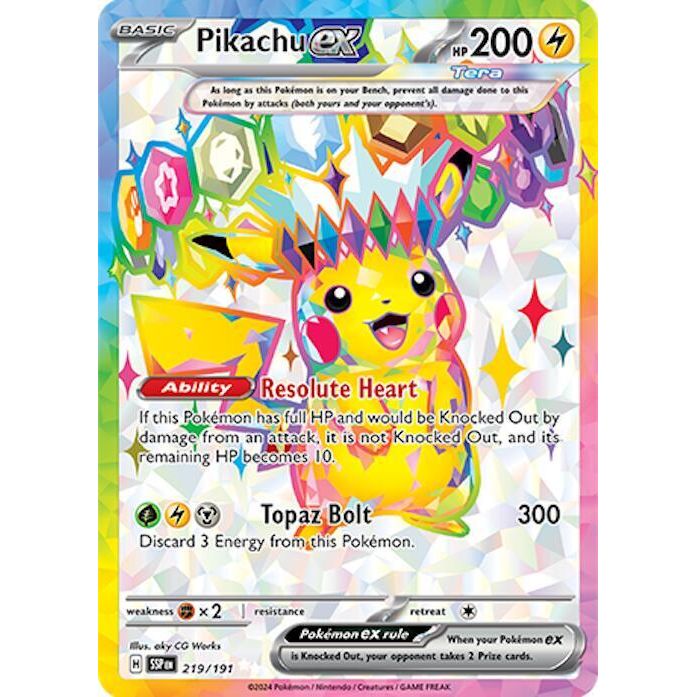 Pikachu ex - 219/191 - SV08: Surging Sparks (SV08)