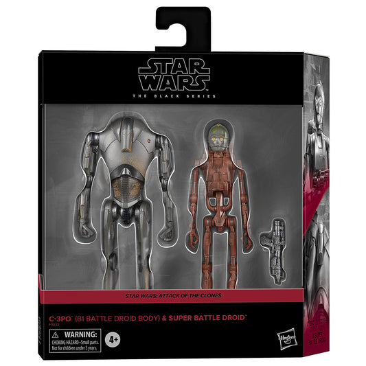 Star Wars The Black Series C-3PO & Super Battle Droid, Star Wars: Attack of the Clones 6 Inch Action Figure 2-Pack