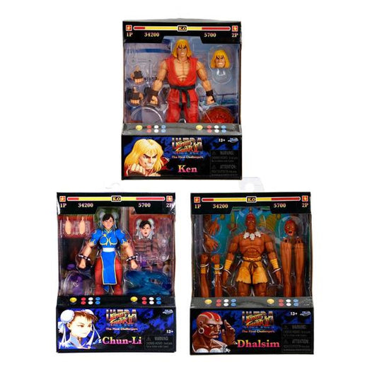 Jada Toys Street Fighter II 3 Pack Assortmet #1 Ken Dhalsim Chun-Li