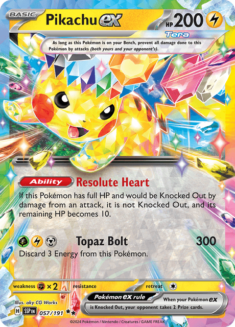 Pikachu ex #57 Pokemon Surging Sparks