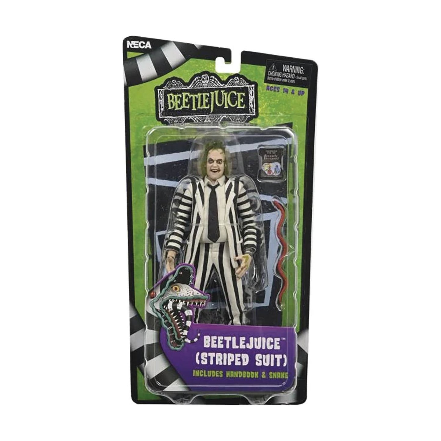 Neca Beetlejuice Black and White Striped Suit