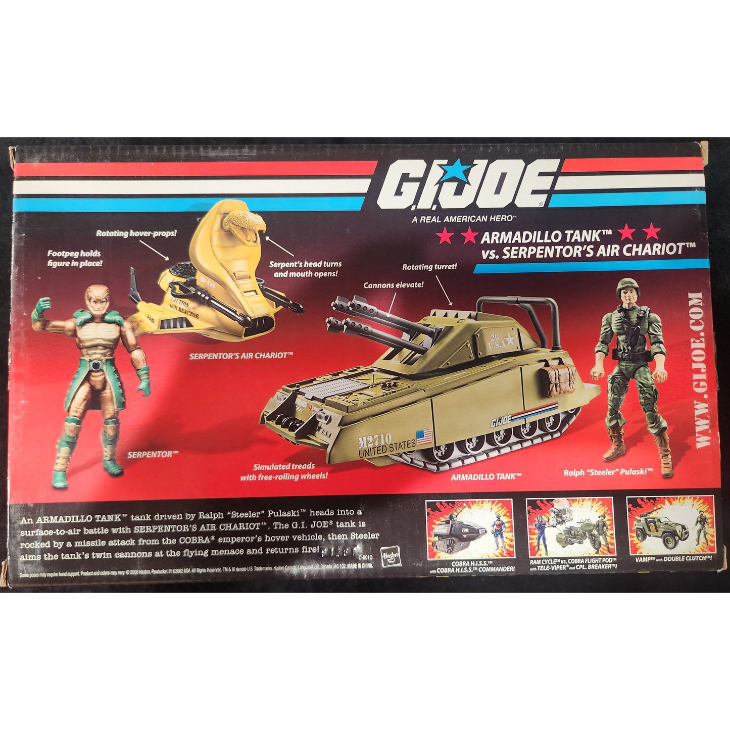 Armadillo Tank vs Serpentor's Air Chariot G.I. JOE COBRA 25th