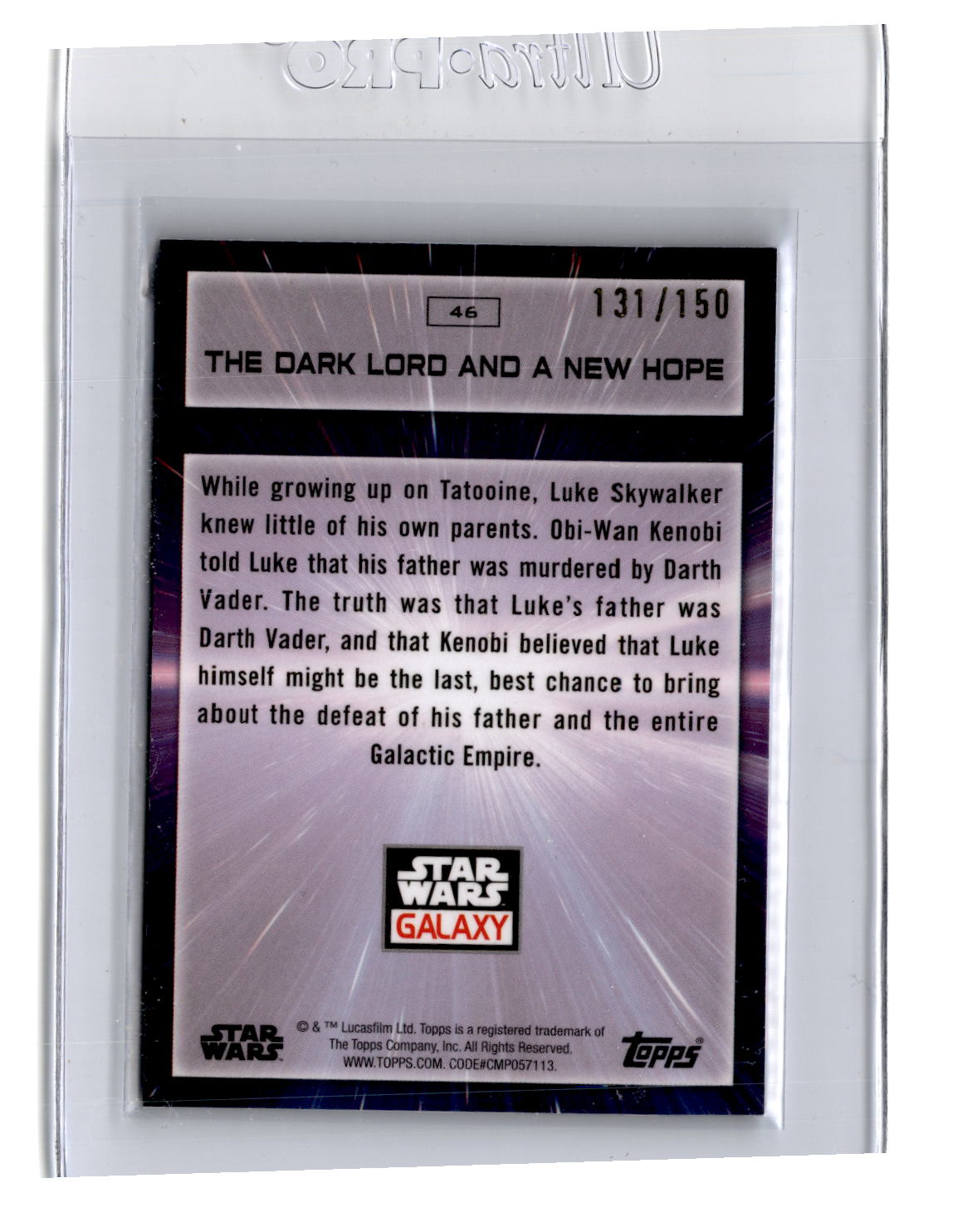 2022 Topps Star Wars Galaxy The Dark Lord And A New Hope Atomic 131/150