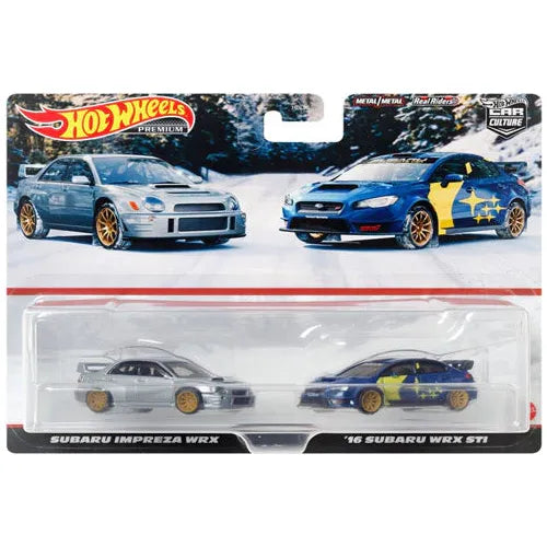 Hot Wheels Premium 2 Pack Subaru Impreza WRX / '16 Subaru WRX STI