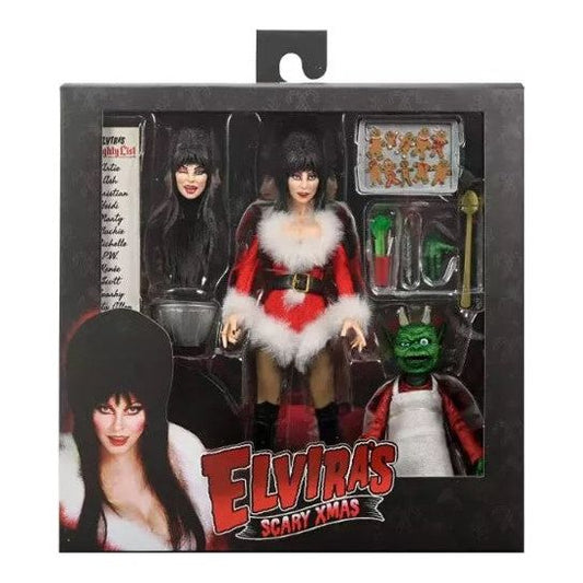 NECA Elvira 8 Inch Cloth Action Figure Scary Xmas